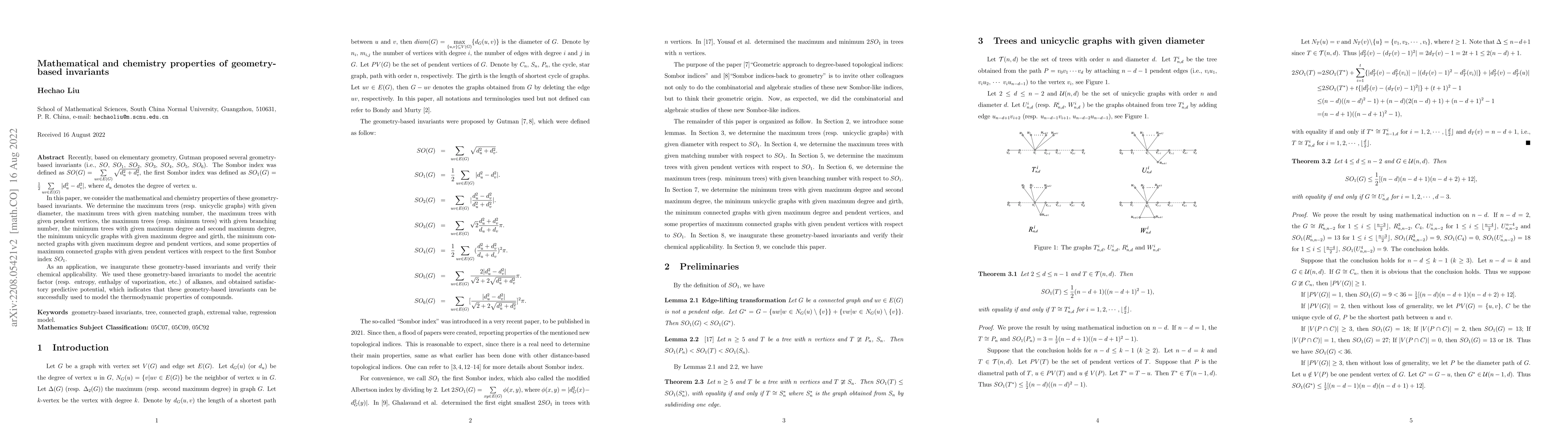 Thumbnail for Mathematical and chemistry properties of geometry-based invariants