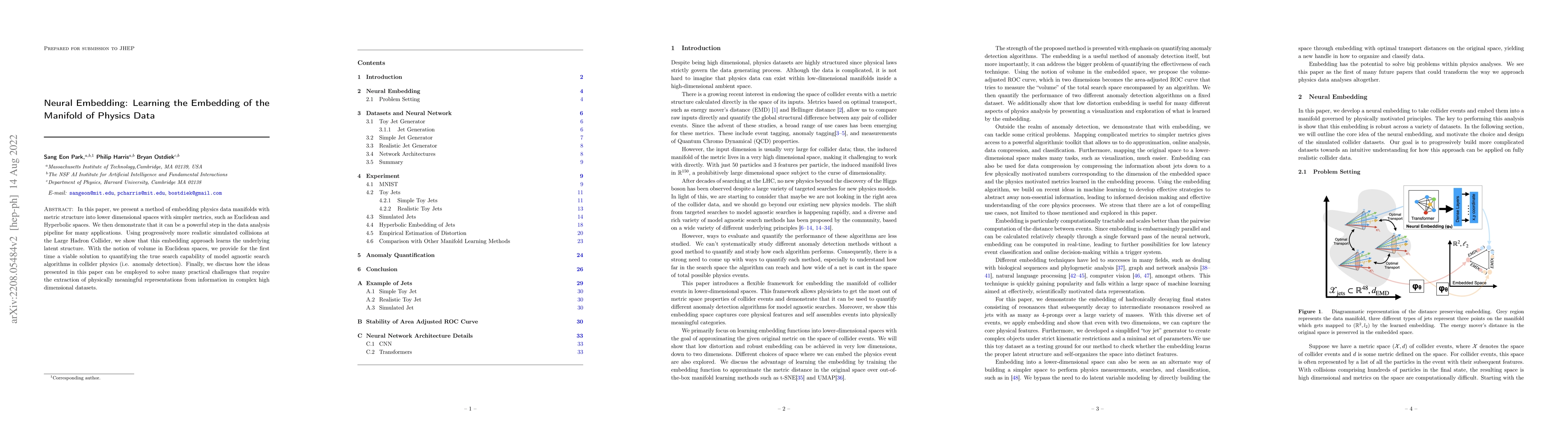 Thumbnail for Neural Embedding: Learning the Embedding of the Manifold of Physics Data