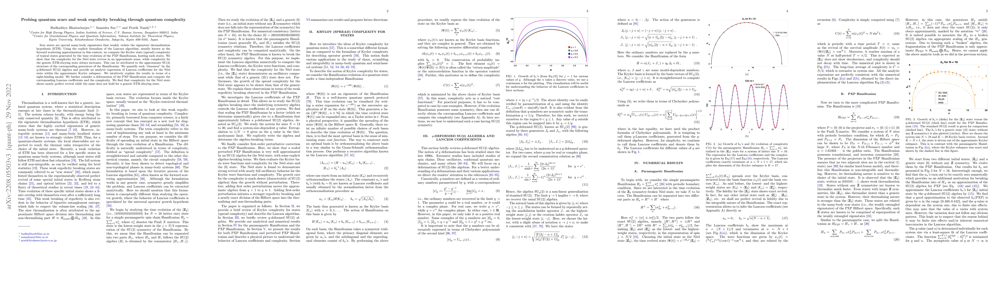 Thumbnail for Probing quantum scars and weak ergodicity-breaking through quantum
  complexity