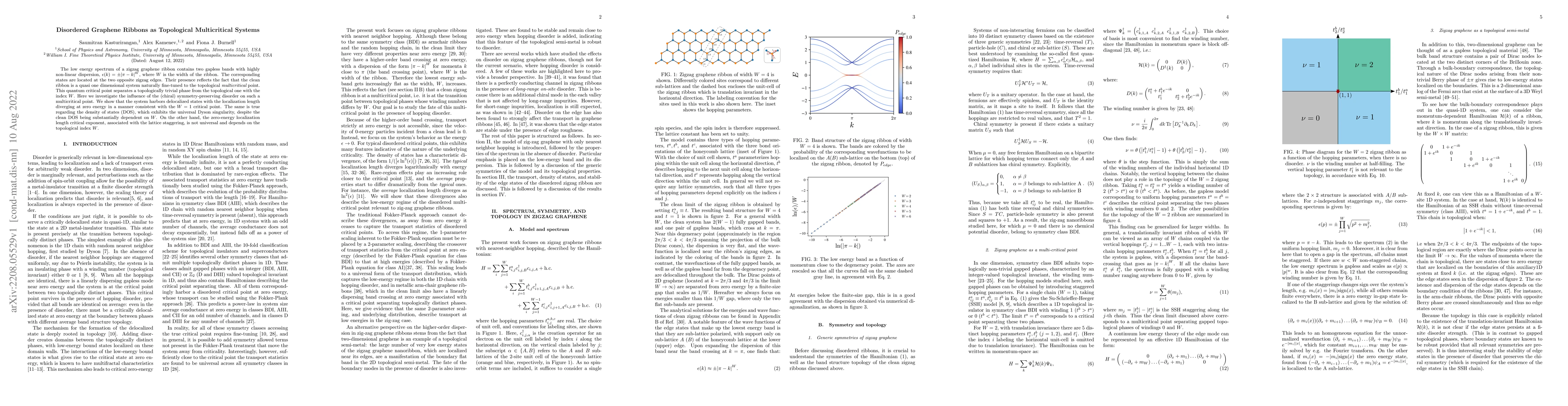 Thumbnail for Disordered Graphene Ribbons as Topological Multicritical Systems