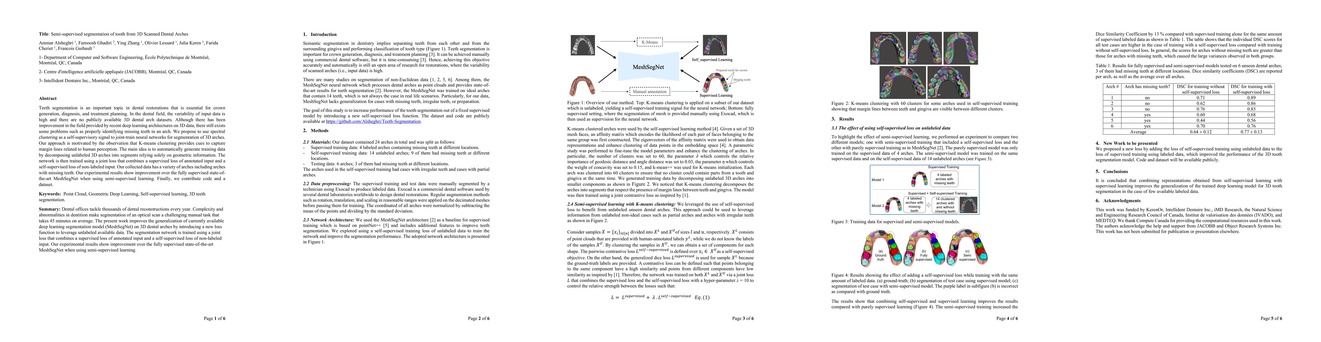 Thumbnail for Semi-supervised segmentation of tooth from 3D Scanned Dental Arches