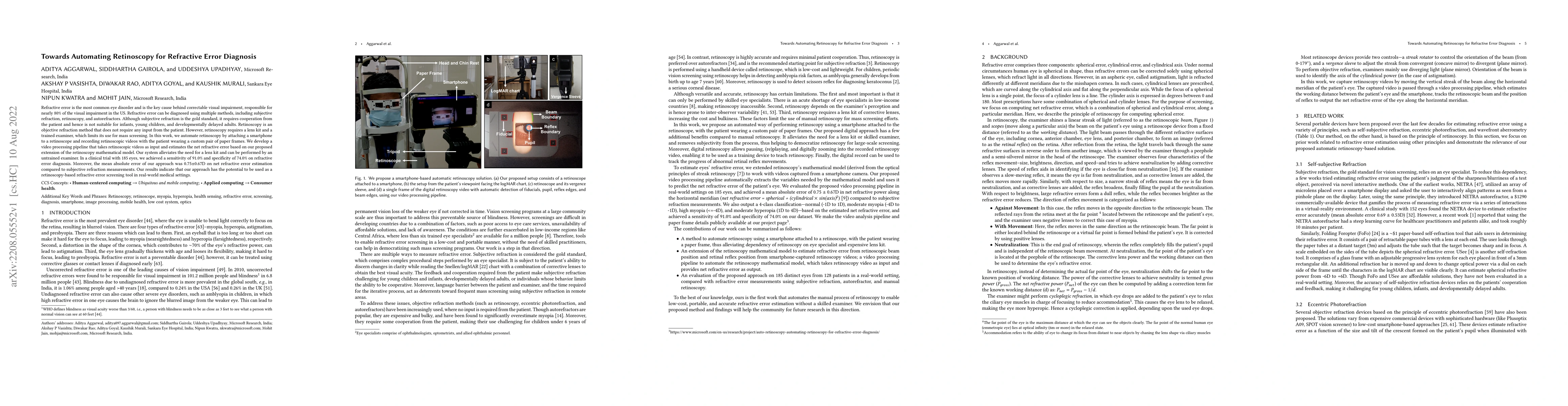 Thumbnail for Towards Automating Retinoscopy for Refractive Error Diagnosis