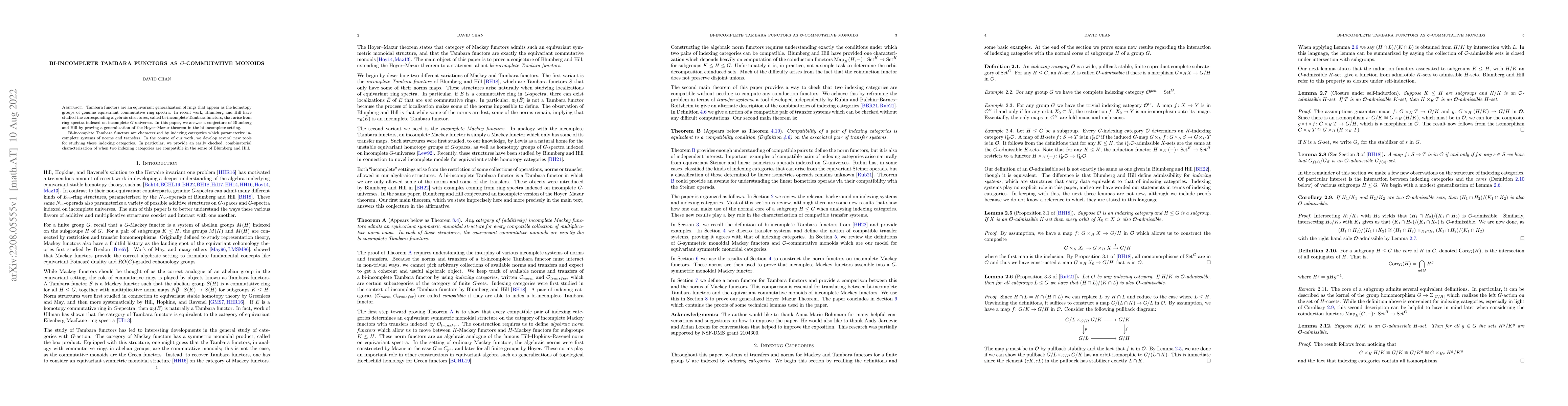 Thumbnail for Bi-incomplete Tambara functors as $\mathcal{O}$-commutative monoids