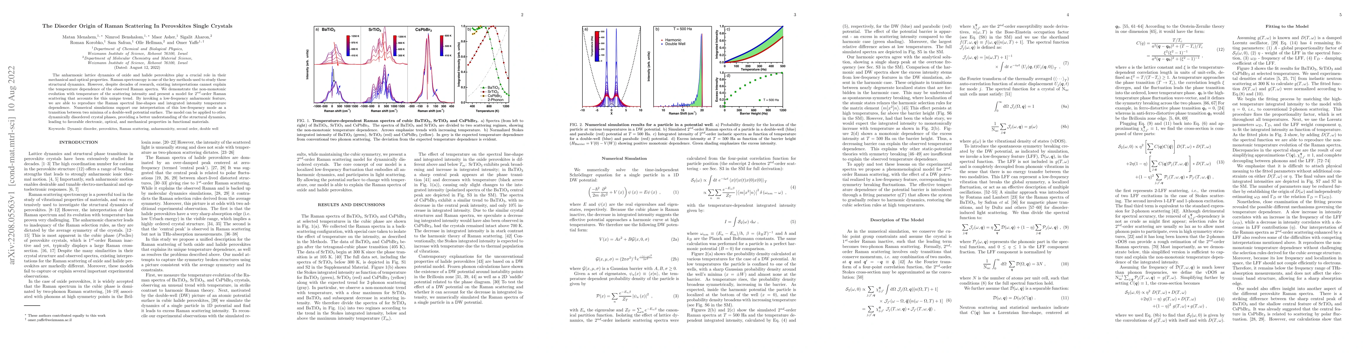 Thumbnail for The Disorder Origin of Raman Scattering In Perovskites Single Crystals