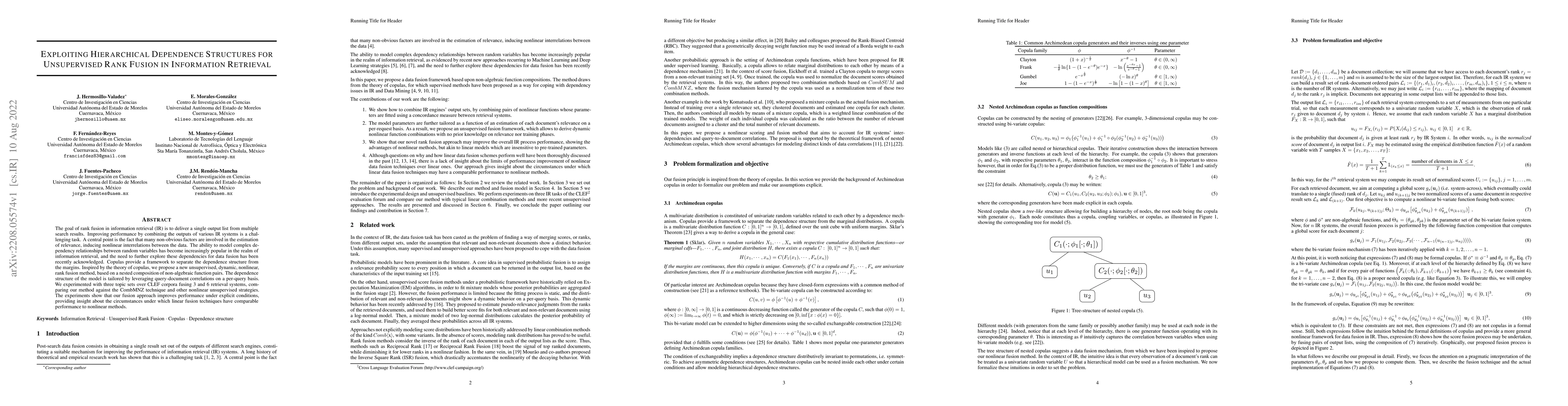 Thumbnail for Exploiting Hierarchical Dependence Structures for Unsupervised Rank
  Fusion in Information Retrieval