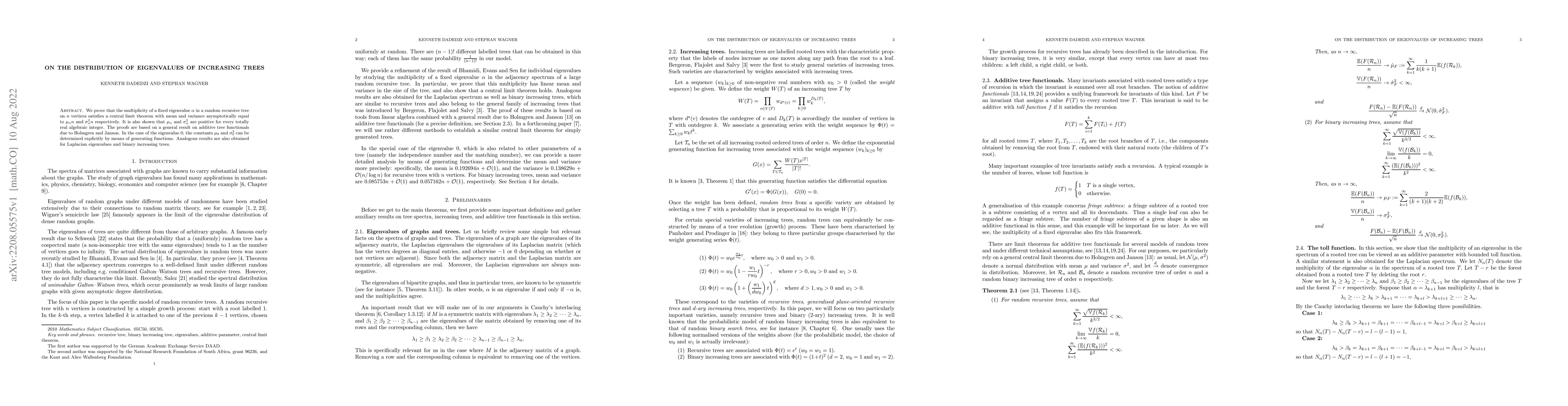 Thumbnail for On the distribution of eigenvalues of increasing trees