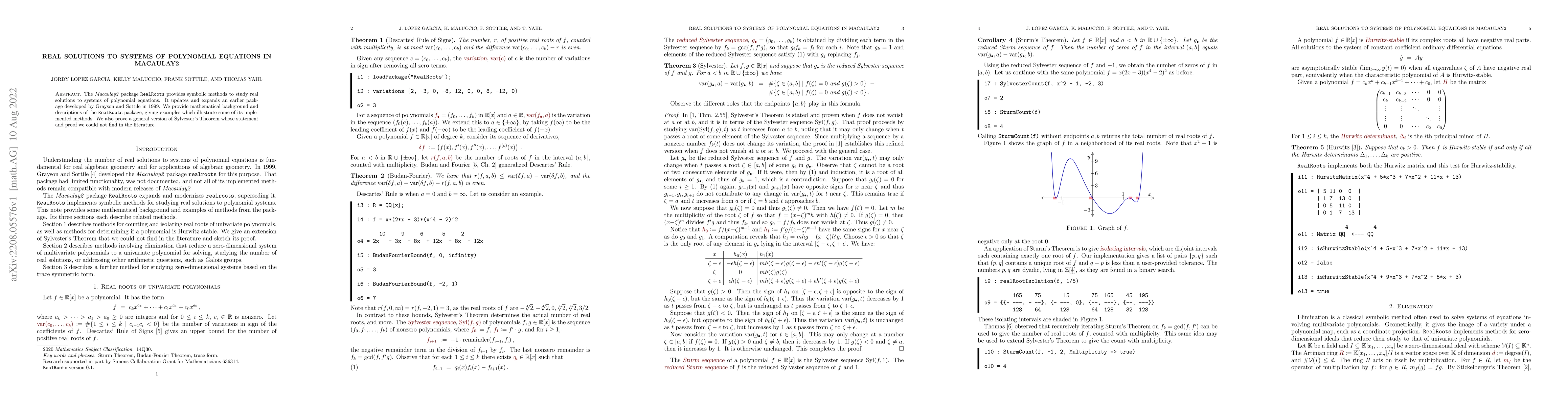 Thumbnail for Real solutions to systems of polynomial equations in Macaulay2