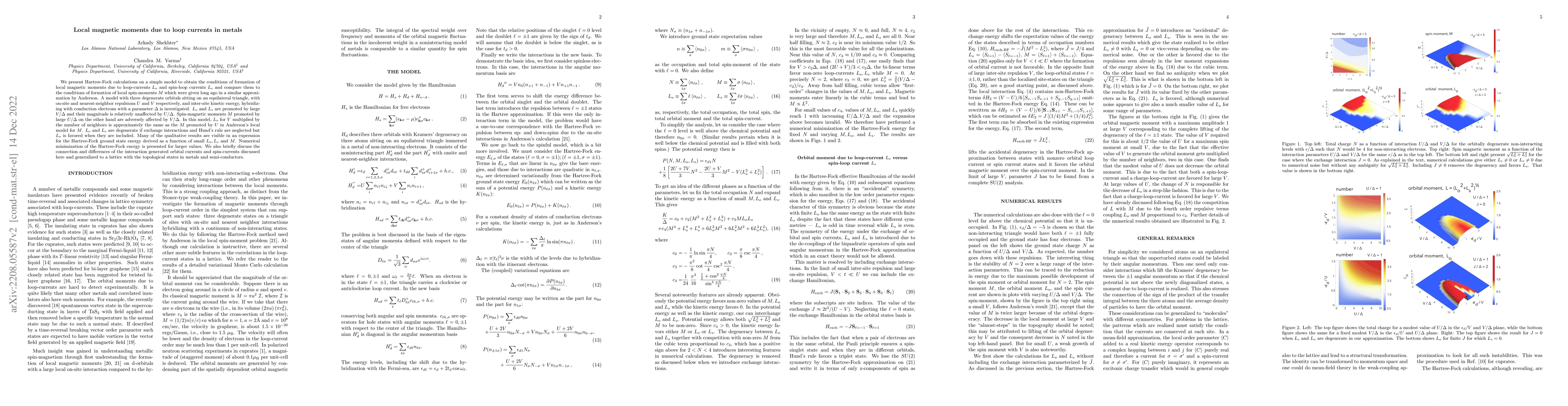Thumbnail for Local magnetic moments due to loop currents in metals