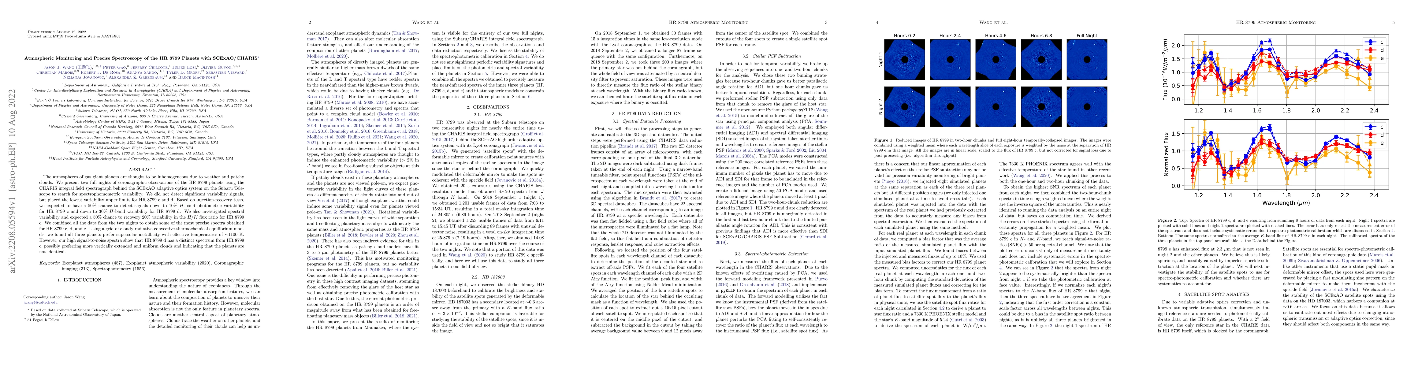 Thumbnail for Atmospheric Monitoring and Precise Spectroscopy of the HR 8799 Planets
  with SCExAO/CHARIS