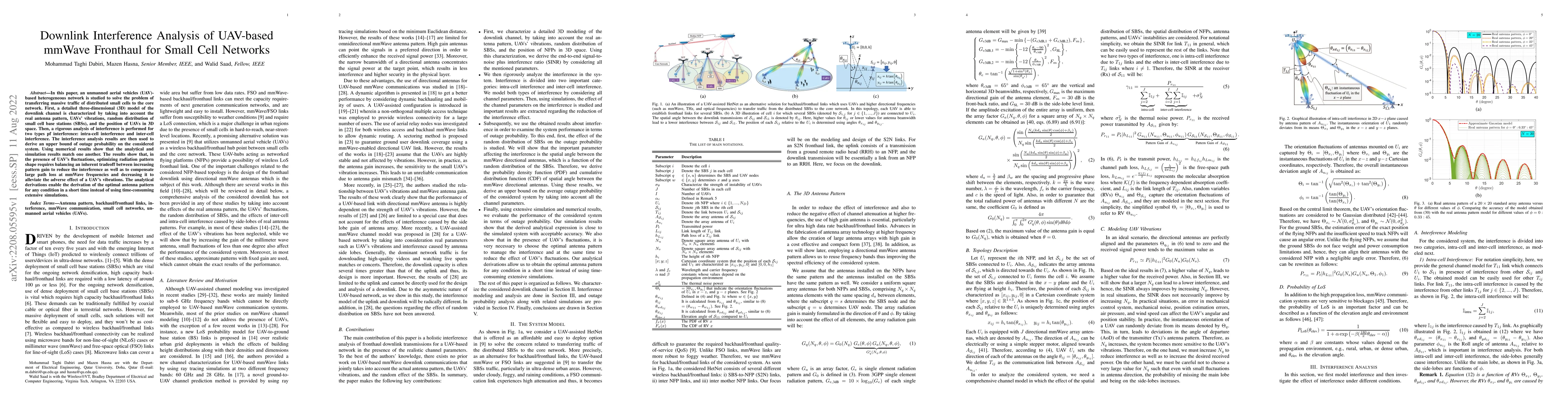 Thumbnail for Downlink Interference Analysis of UAV-based mmWave Fronthaul for Small
  Cell Networks