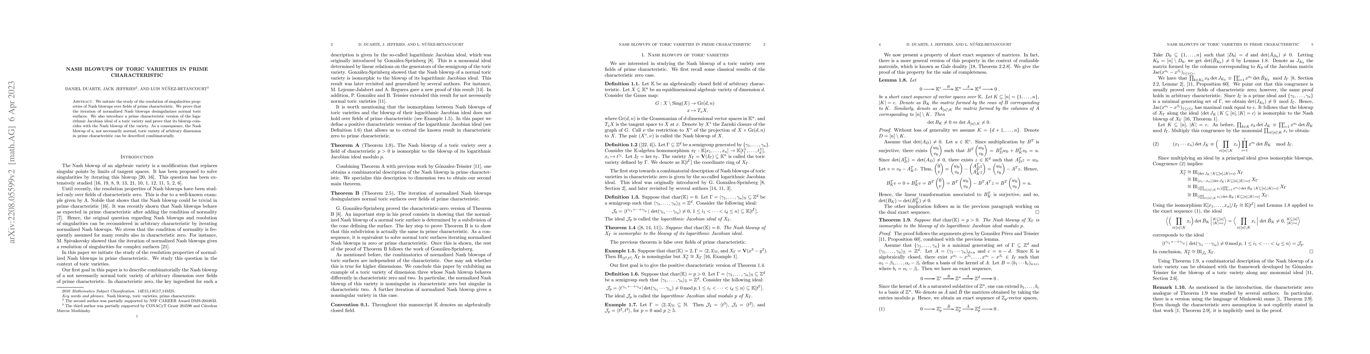 Thumbnail for Nash blowups of toric varieties in prime characteristic