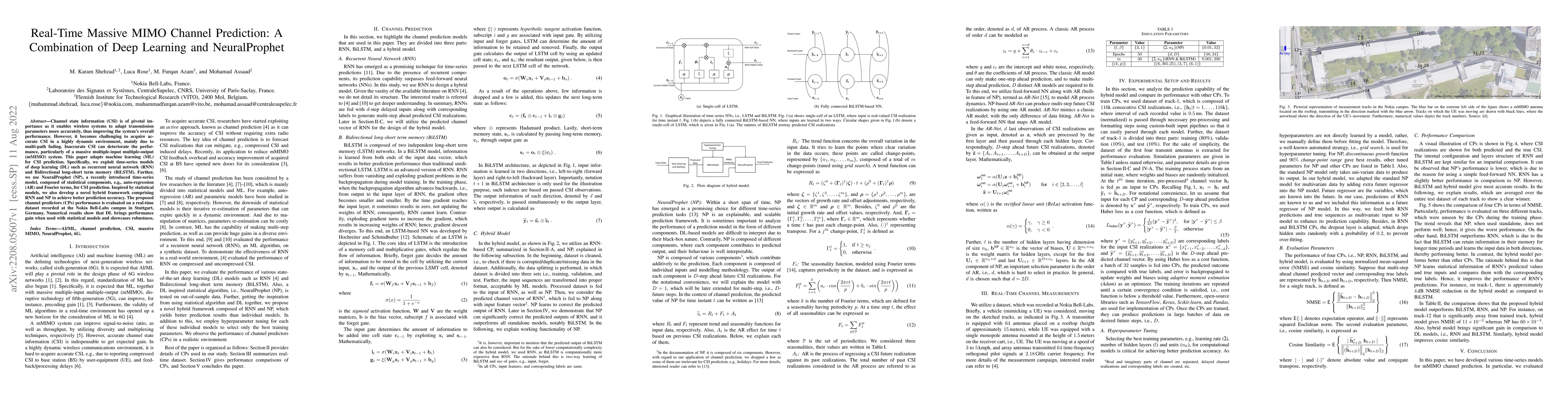 Thumbnail for Real-Time Massive MIMO Channel Prediction: A Combination of Deep
  Learning and NeuralProphet