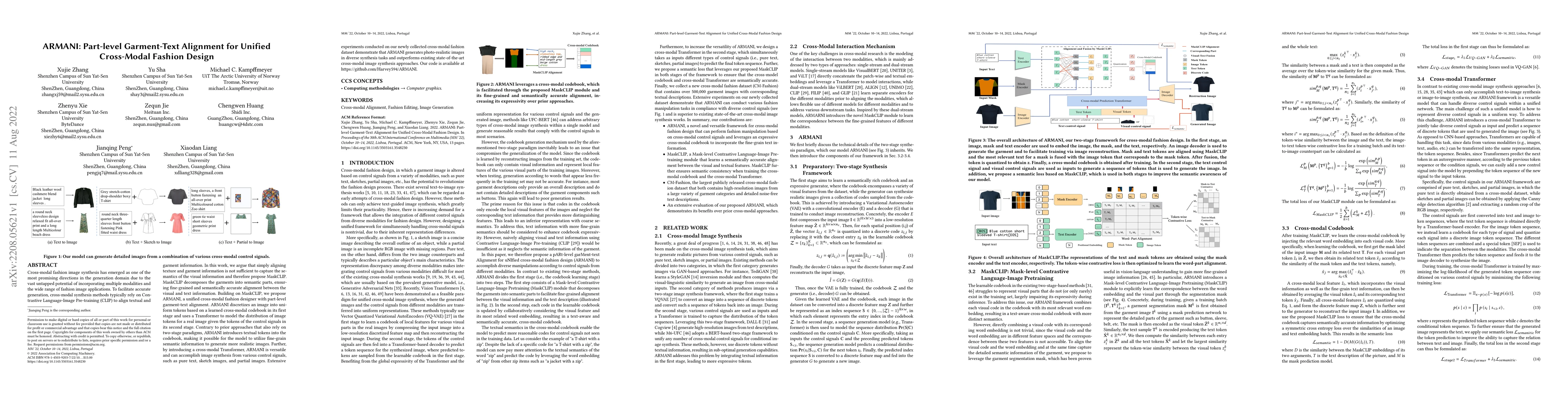 Thumbnail for ARMANI: Part-level Garment-Text Alignment for Unified Cross-Modal
  Fashion Design