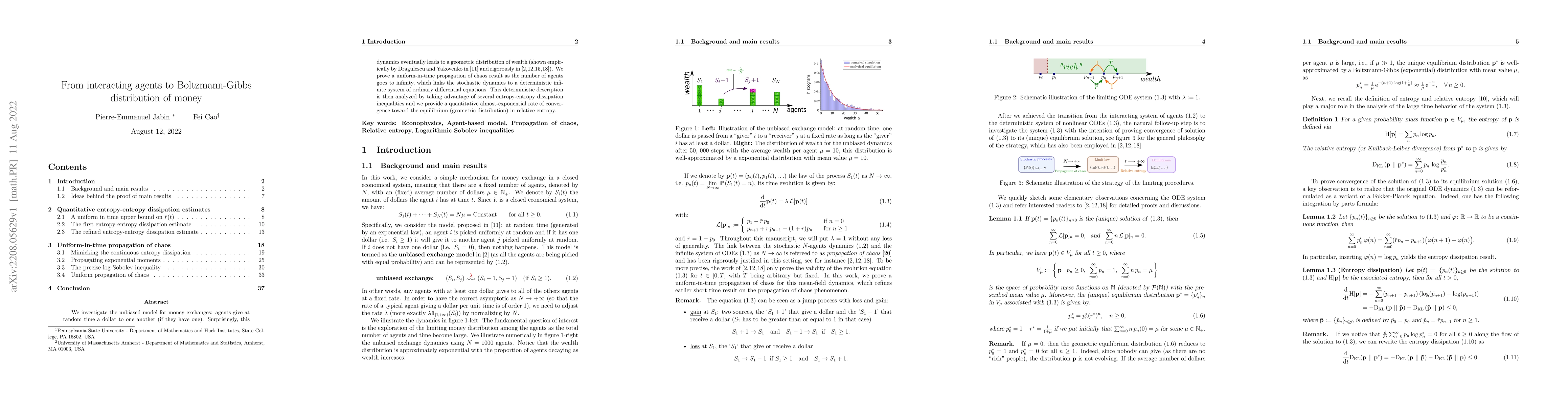 Thumbnail for From interacting agents to Boltzmann-Gibbs distribution of money