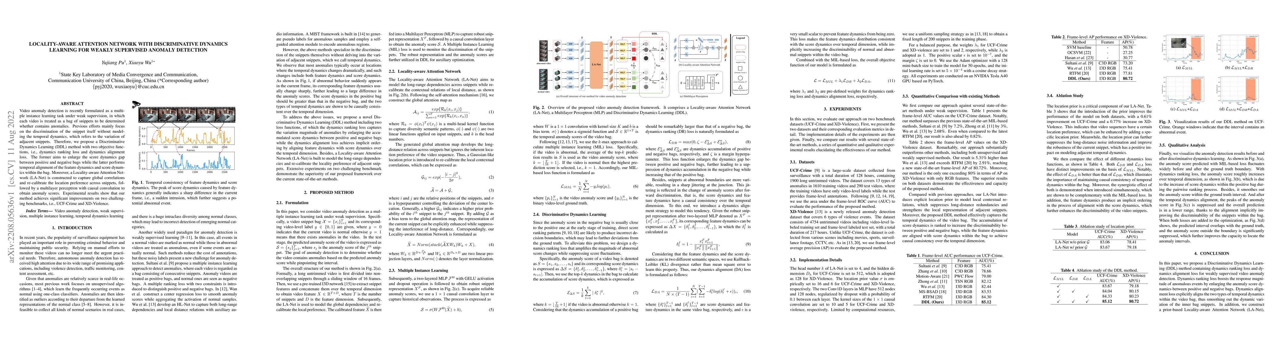 Thumbnail for Locality-aware Attention Network with Discriminative Dynamics Learning
  for Weakly Supervised Anomaly Detection