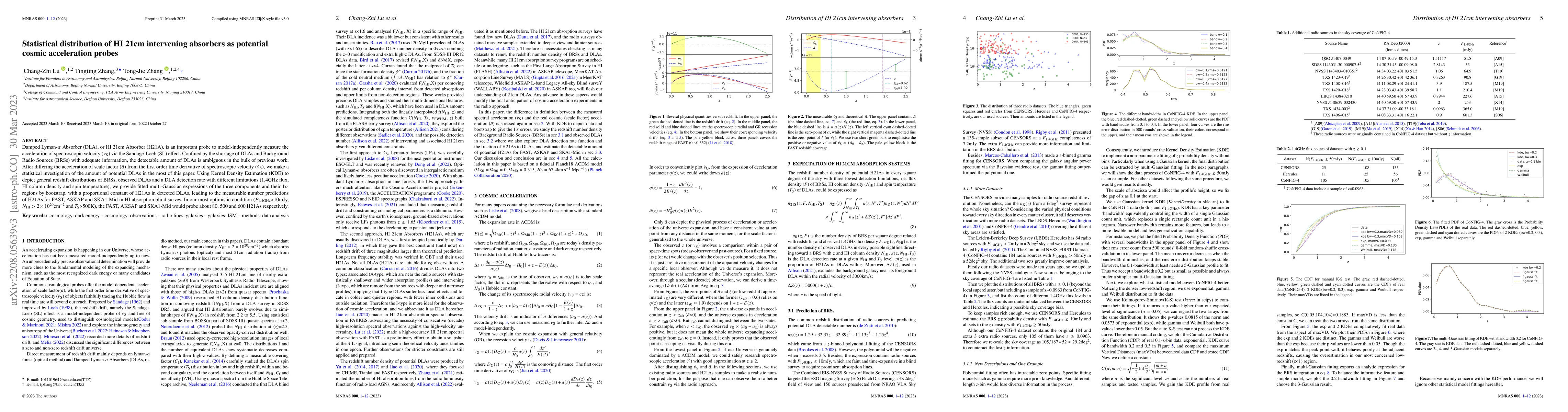 Thumbnail for Statistical distribution of HI 21cm intervening absorbers as potential
  cosmic acceleration probes