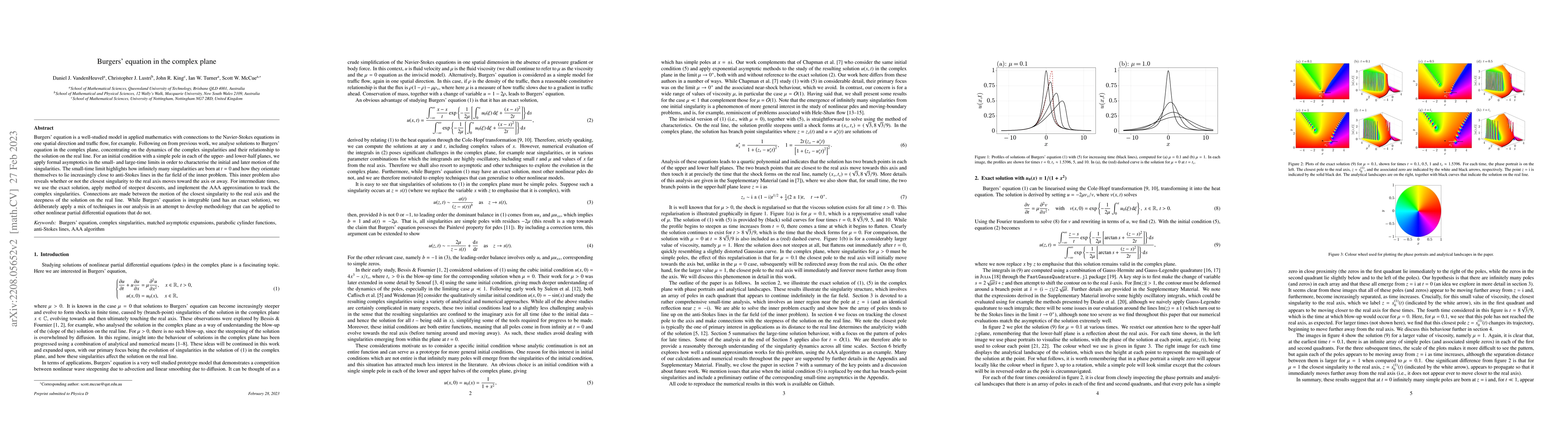 Thumbnail for Burgers' equation in the complex plane