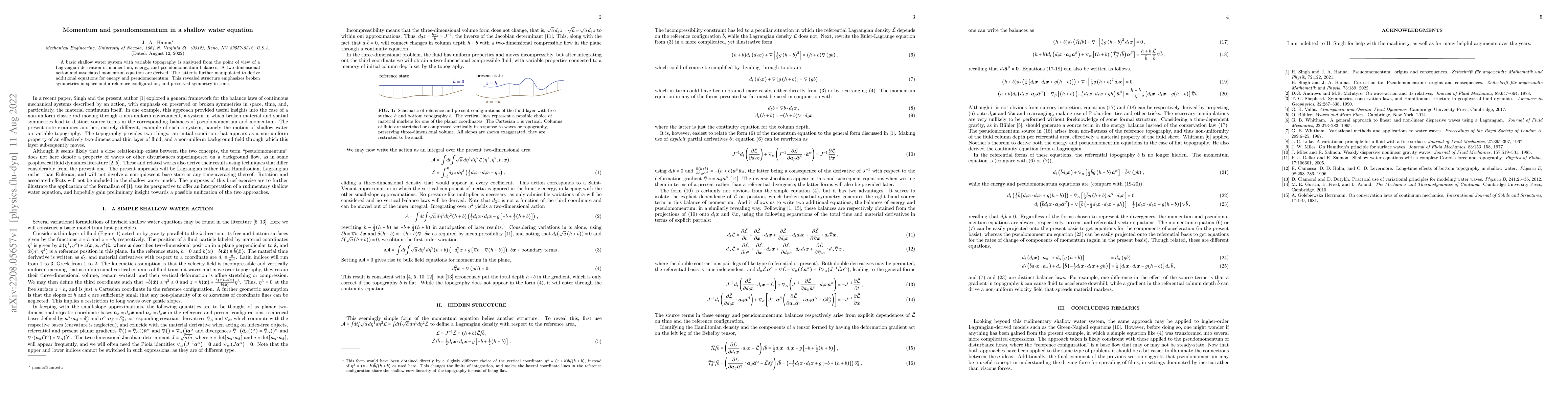 Thumbnail for Momentum and pseudomomentum in a shallow water equation