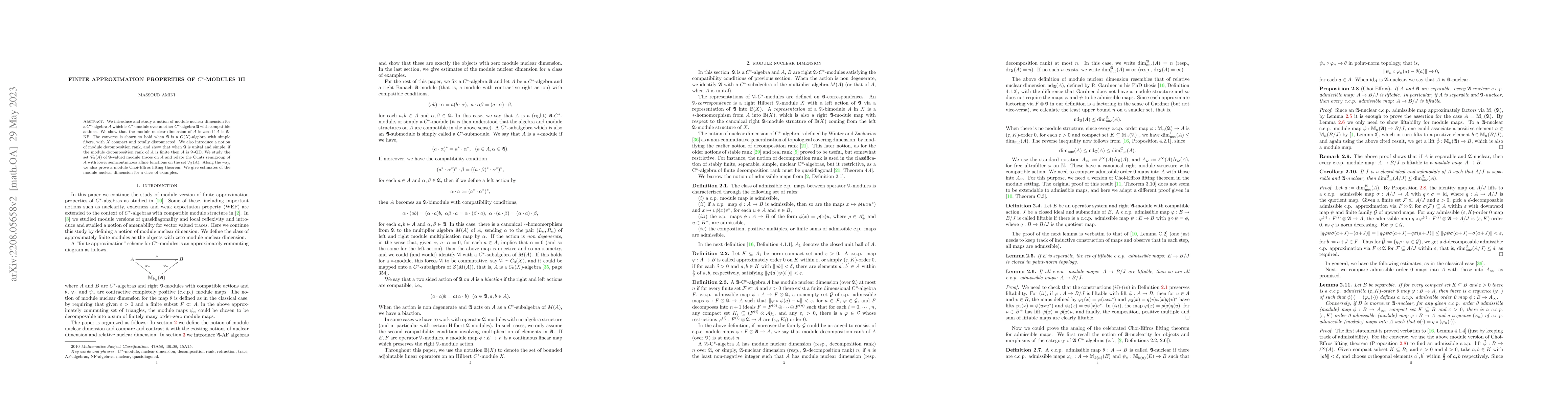 Thumbnail for Finite approximation properties of $C^{*}$-modules III