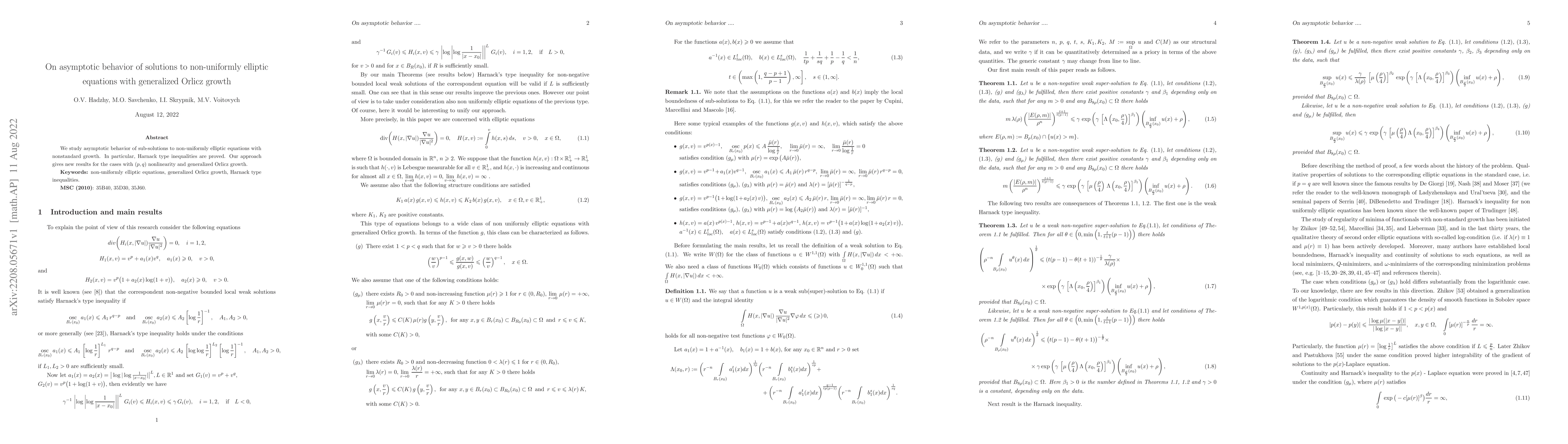 Thumbnail for On asymptotic behavior of solutions to non-uniformly elliptic equations
  with generalized Orlicz growth