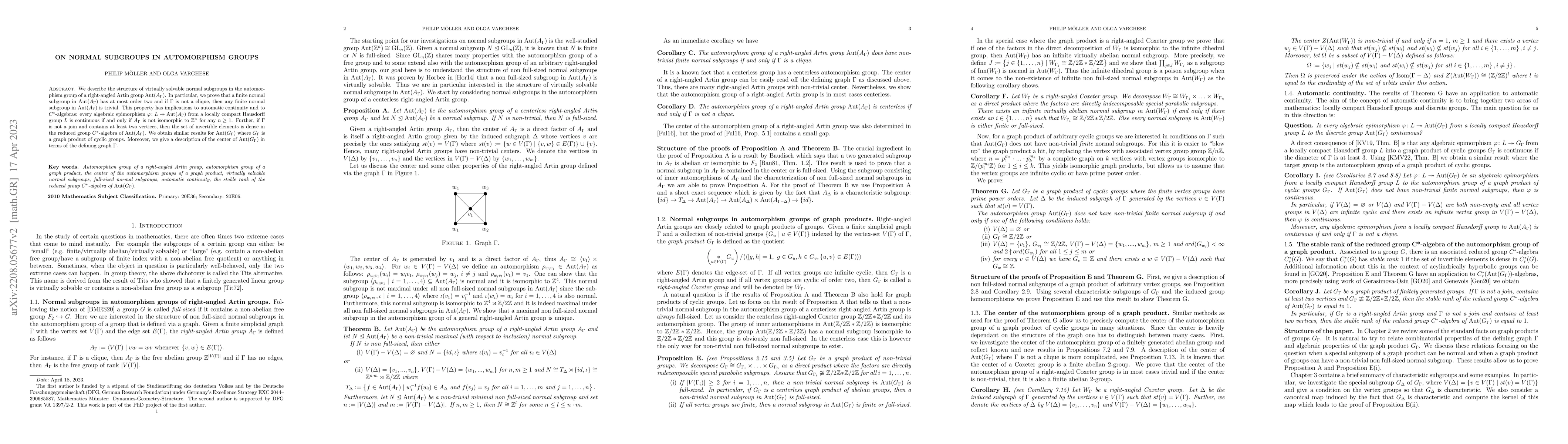 Thumbnail for On normal subgroups in automorphism groups