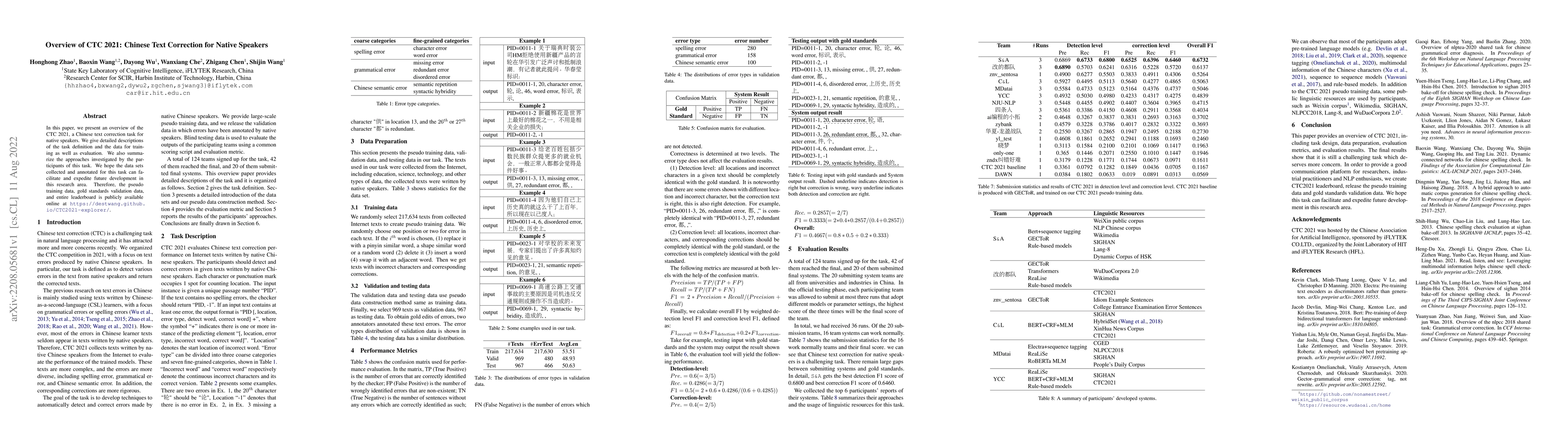 Thumbnail for Overview of CTC 2021: Chinese Text Correction for Native Speakers