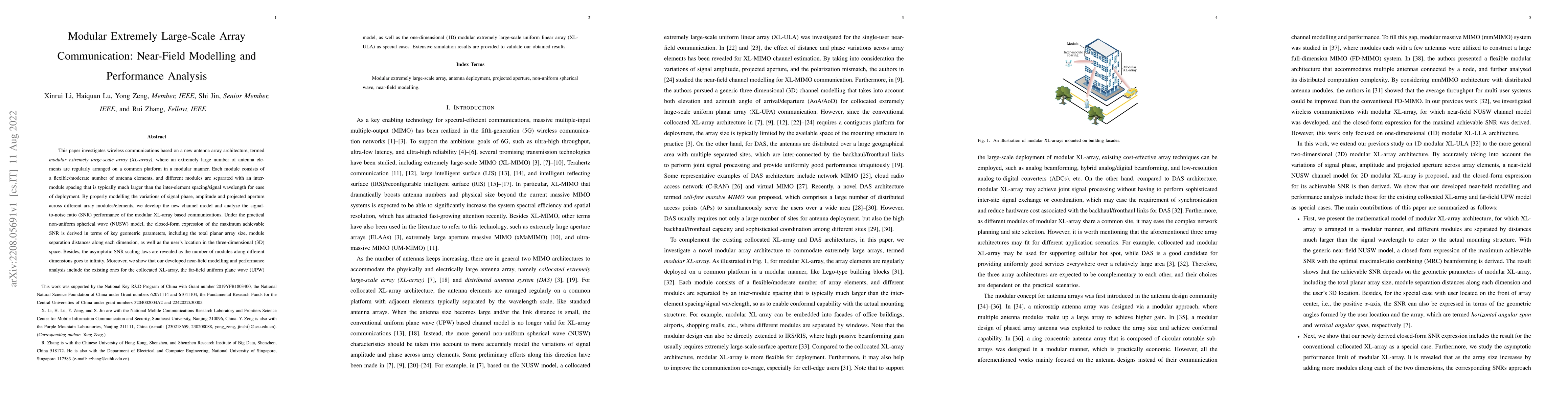 Thumbnail for Modular Extremely Large-Scale Array Communication: Near-Field Modelling
  and Performance Analysis
