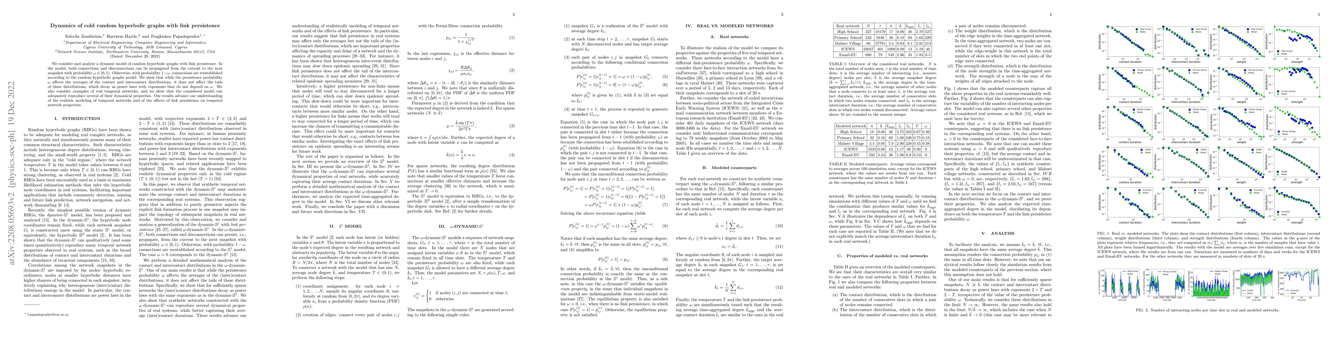 Thumbnail for Dynamics of cold random hyperbolic graphs with link persistence