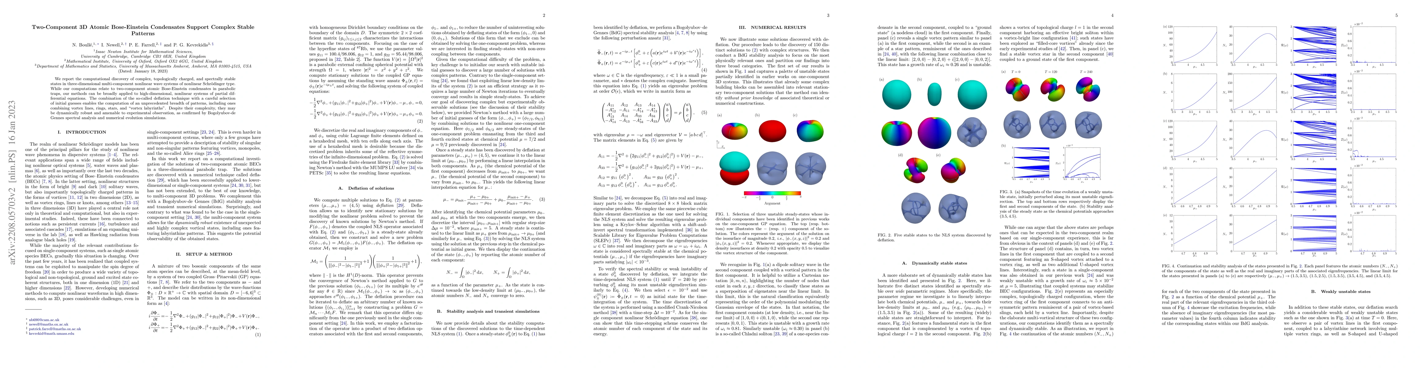Thumbnail for Two-Component 3D Atomic Bose-Einstein Condensates Support Complex Stable
  Patterns