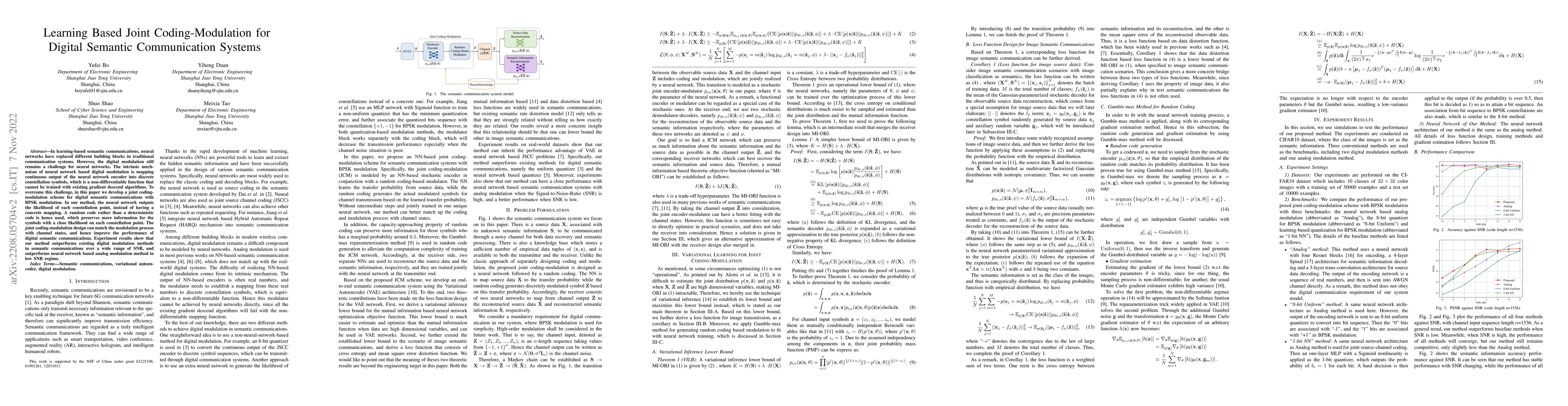 Thumbnail for Learning Based Joint Coding-Modulation for Digital Semantic
  Communication Systems