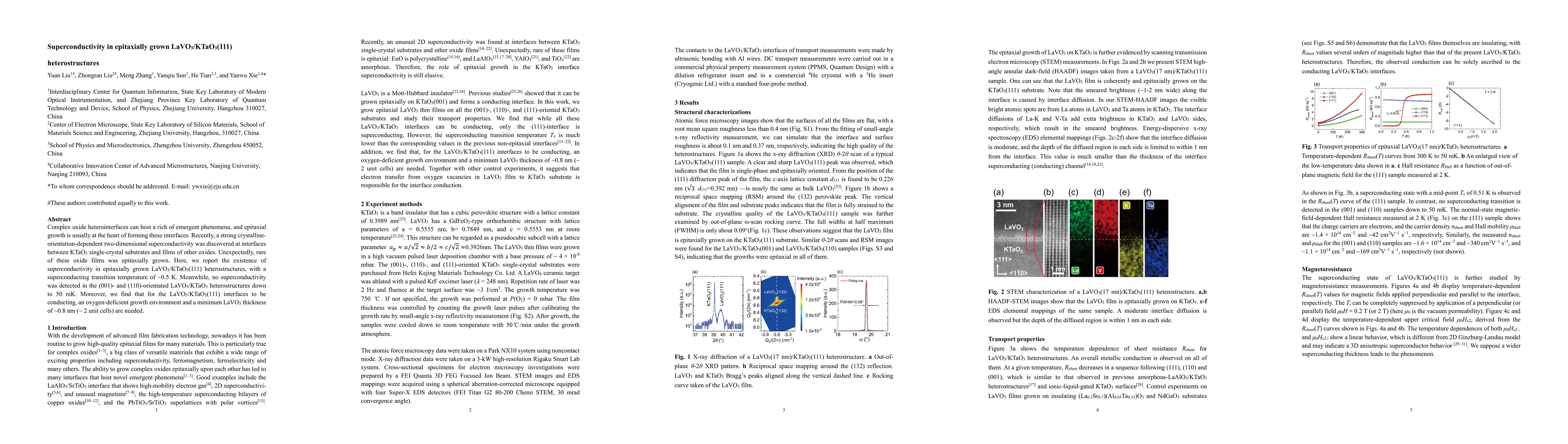 Thumbnail for Superconductivity in epitaxially grown LaVO3/KTaO3(111) heterostructures