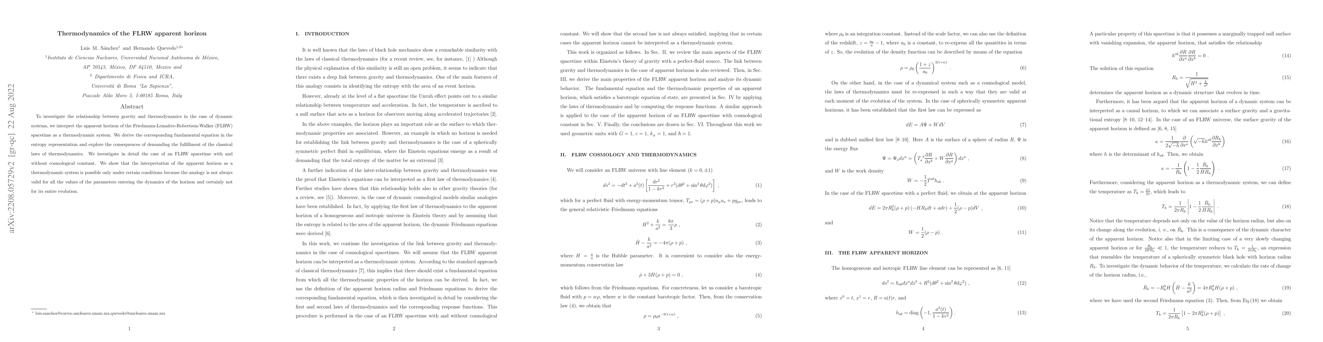 Thumbnail for Thermodynamics of the FLRW apparent horizon