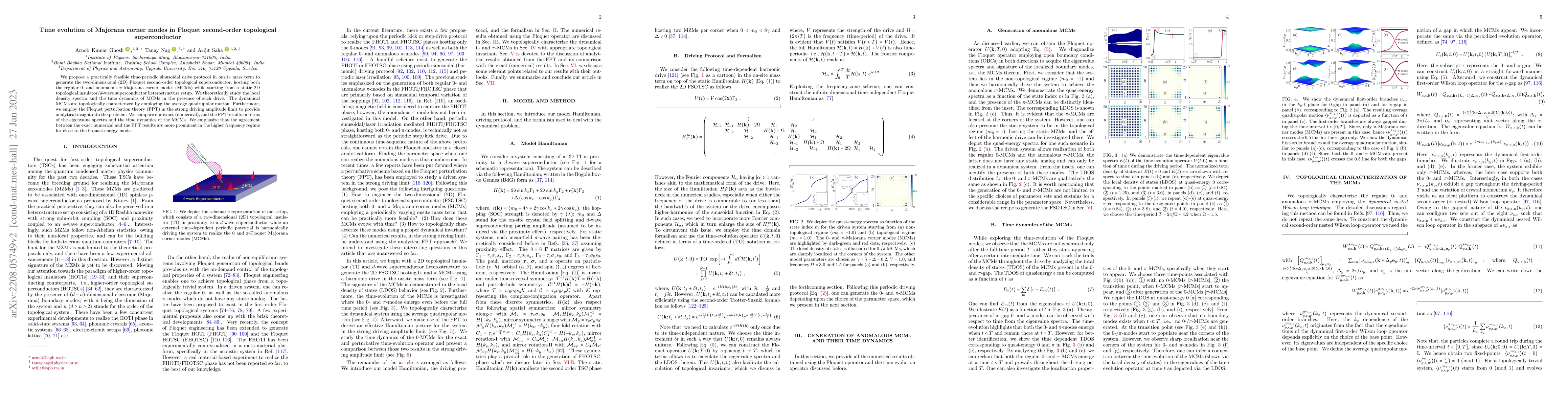 Thumbnail for Time evolution of Majorana corner modes in Floquet second-order
  topological superconductor