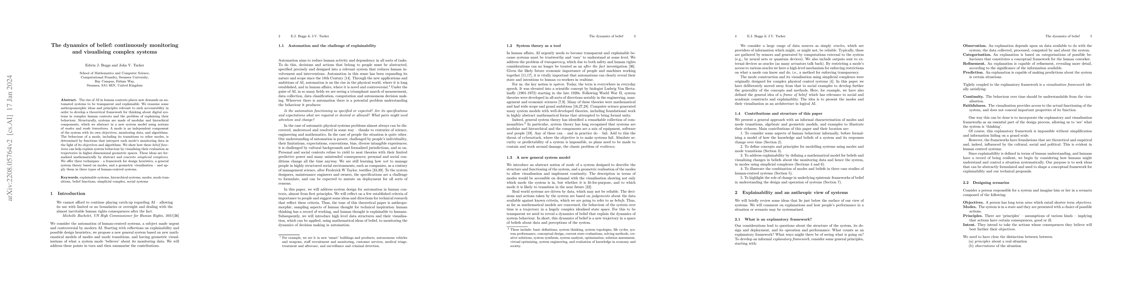 Thumbnail for The dynamics of belief: continuously monitoring and visualising complex
  systems
