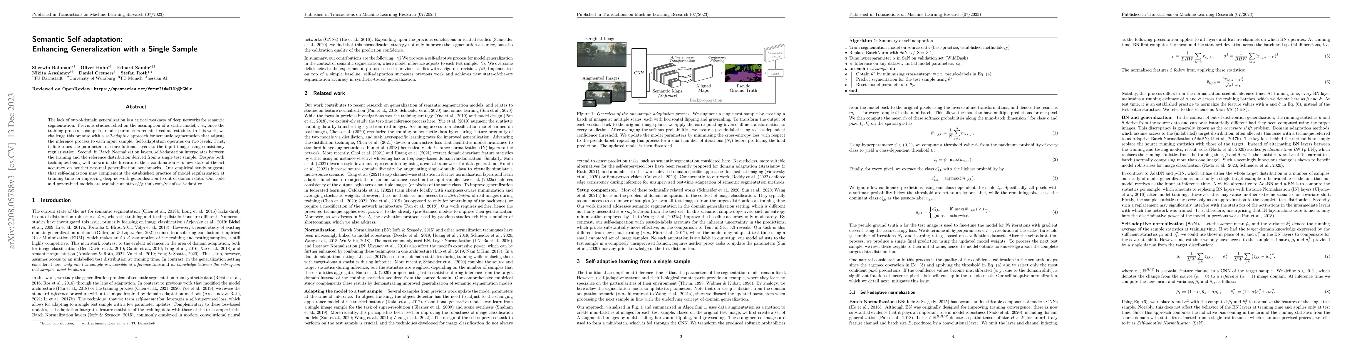 Thumbnail for Semantic Self-adaptation: Enhancing Generalization with a Single Sample
