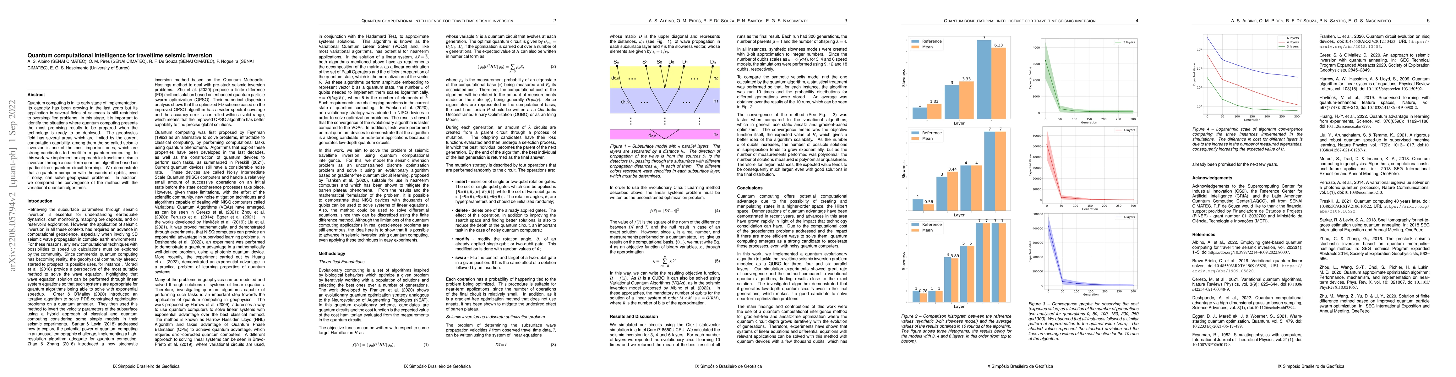 Thumbnail for Quantum computational intelligence for traveltime seismic inversion