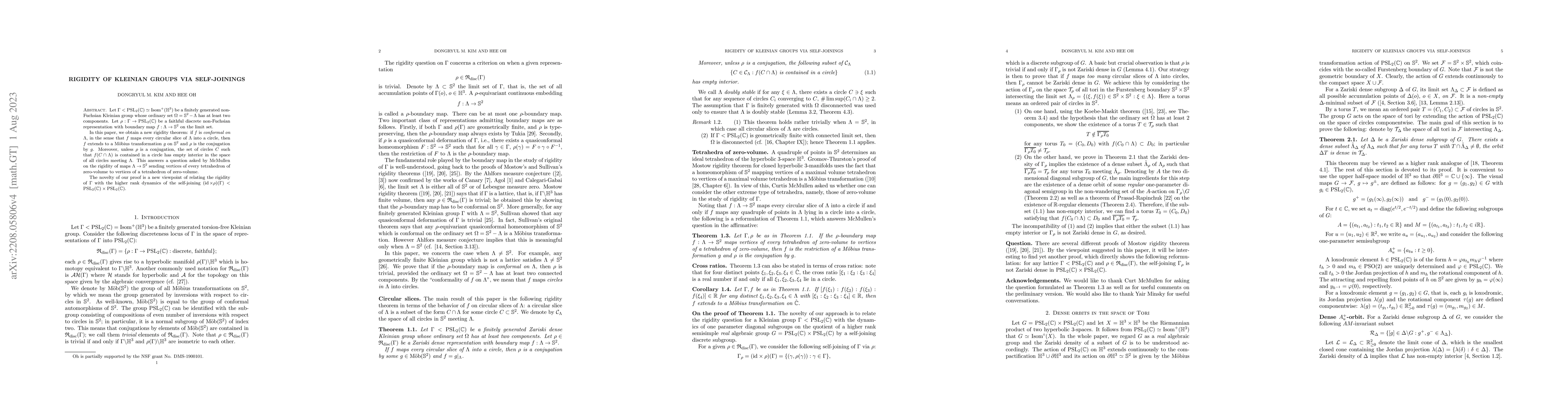 Thumbnail for Rigidity of Kleinian groups via self-joinings