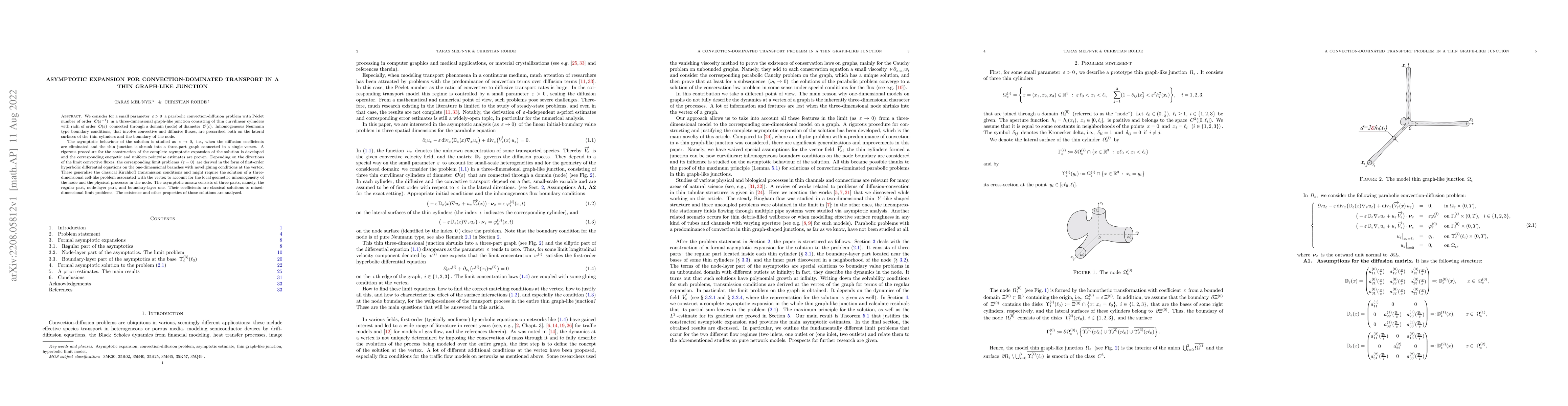 Thumbnail for Asymptotic expansion for convection-dominated transport in a thin
  graph-like junction