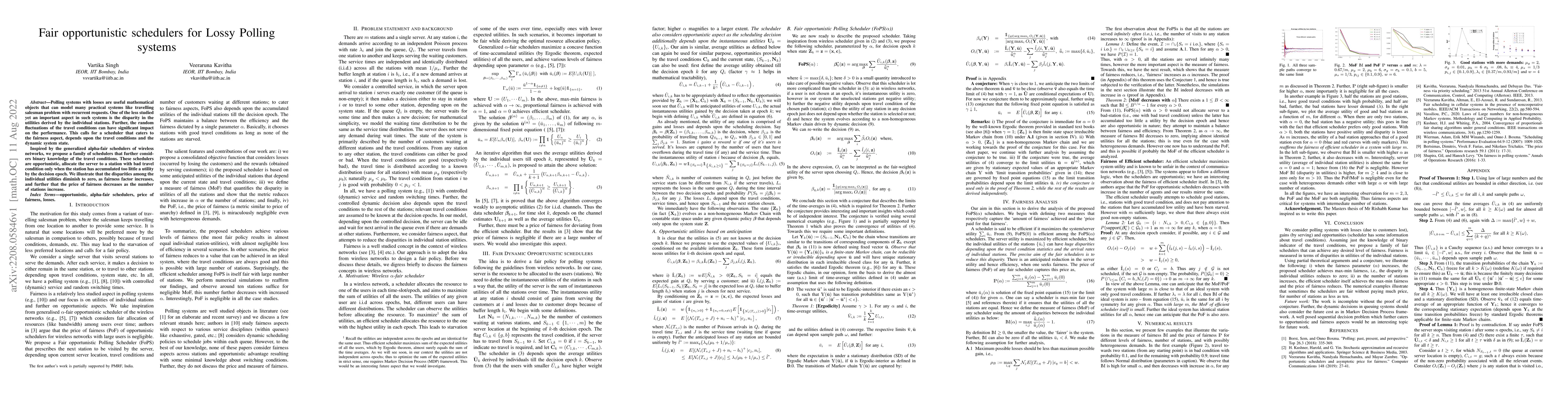 Thumbnail for Fair opportunistic schedulers for Lossy Polling systems