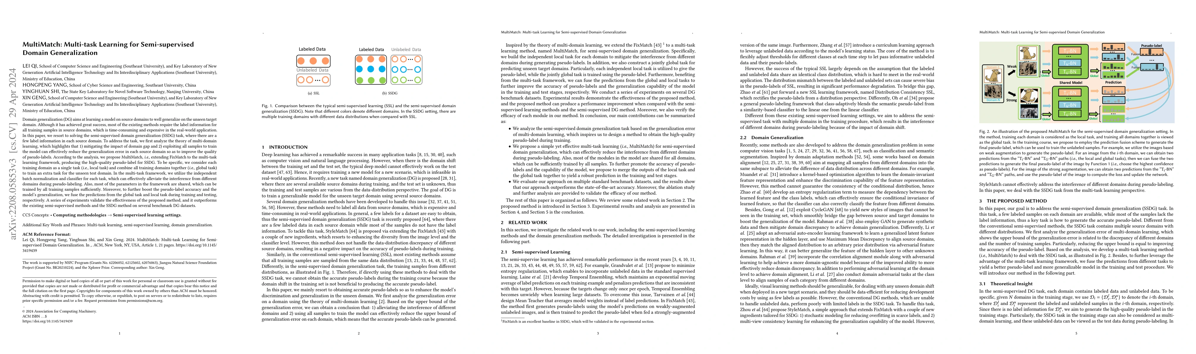 Thumbnail for MultiMatch: Multi-task Learning for Semi-supervised Domain
  Generalization