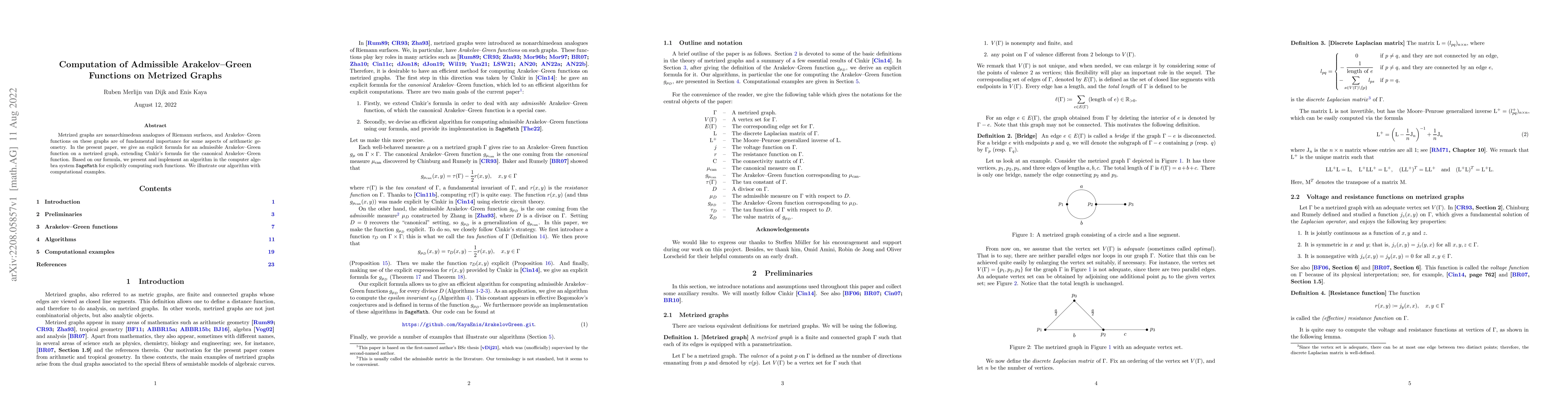 Thumbnail for Computation of Admissible Arakelov-Green Functions on Metrized Graphs