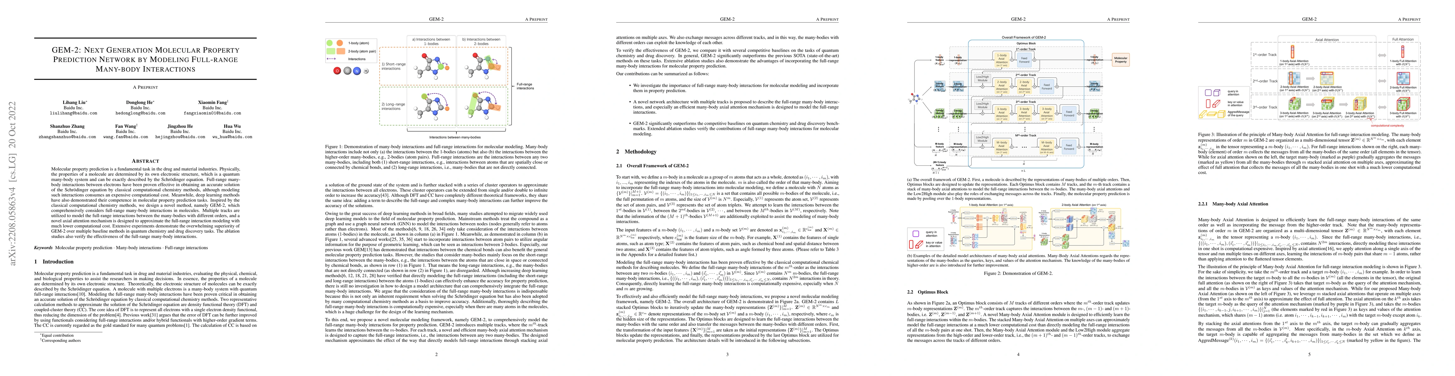 Thumbnail for GEM-2: Next Generation Molecular Property Prediction Network by Modeling
  Full-range Many-body Interactions
