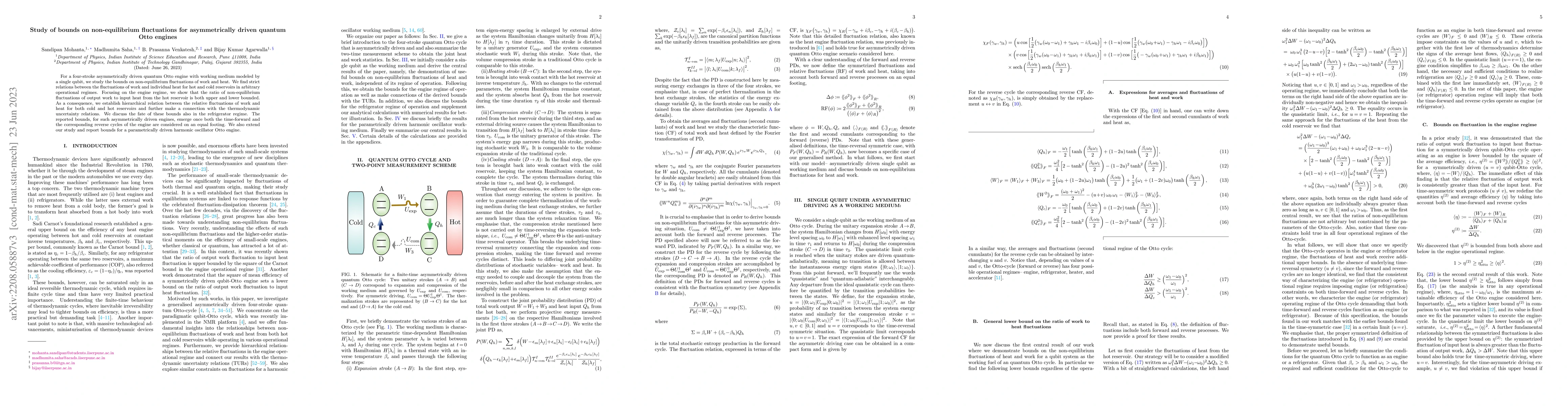 Thumbnail for Study of bounds on non-equilibrium fluctuations for asymmetrically
  driven quantum Otto engine