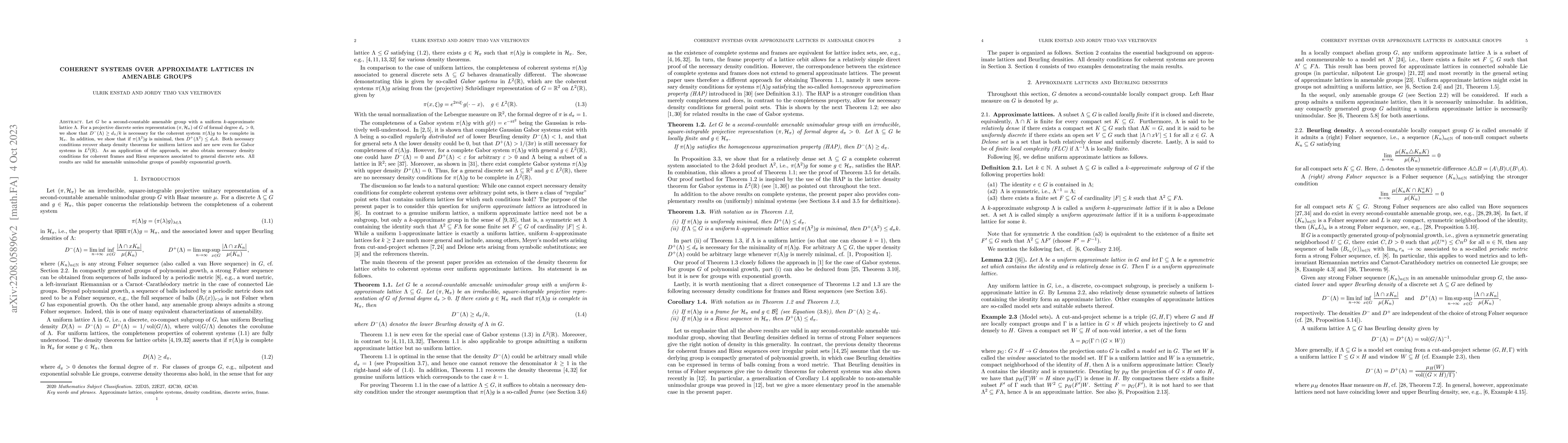 Thumbnail for Coherent systems over approximate lattices in amenable groups