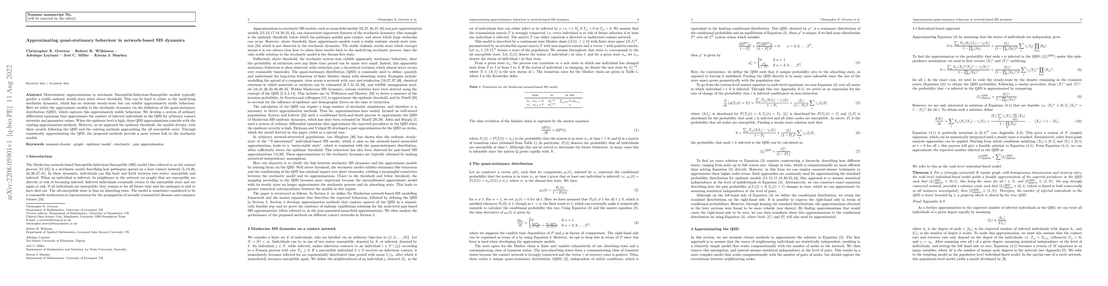 Thumbnail for Approximating quasi-stationary behaviour in network-based SIS dynamics