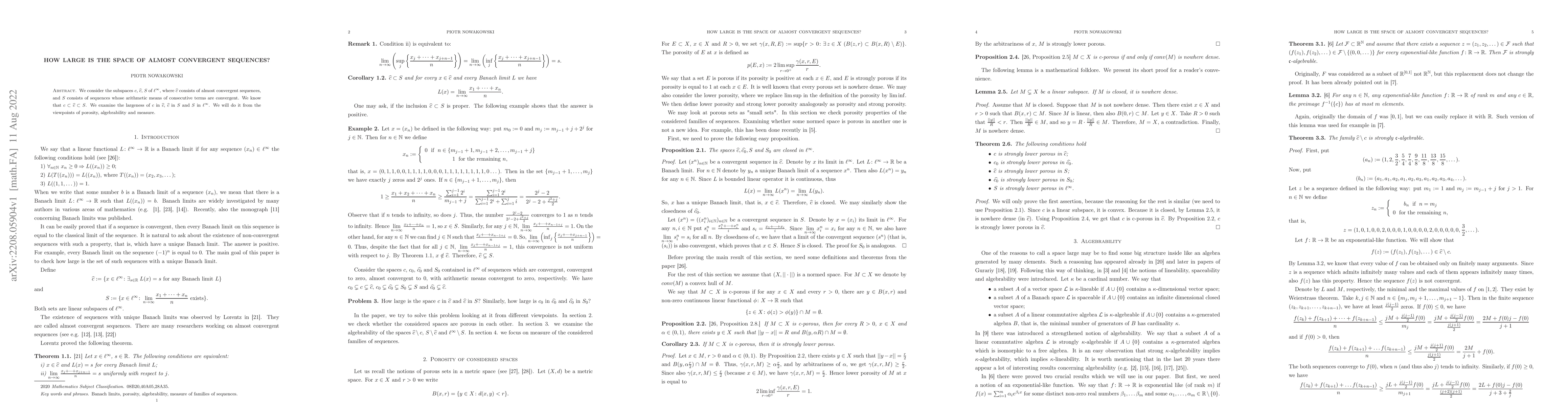 Thumbnail for How large is the space of almost convergent sequences?