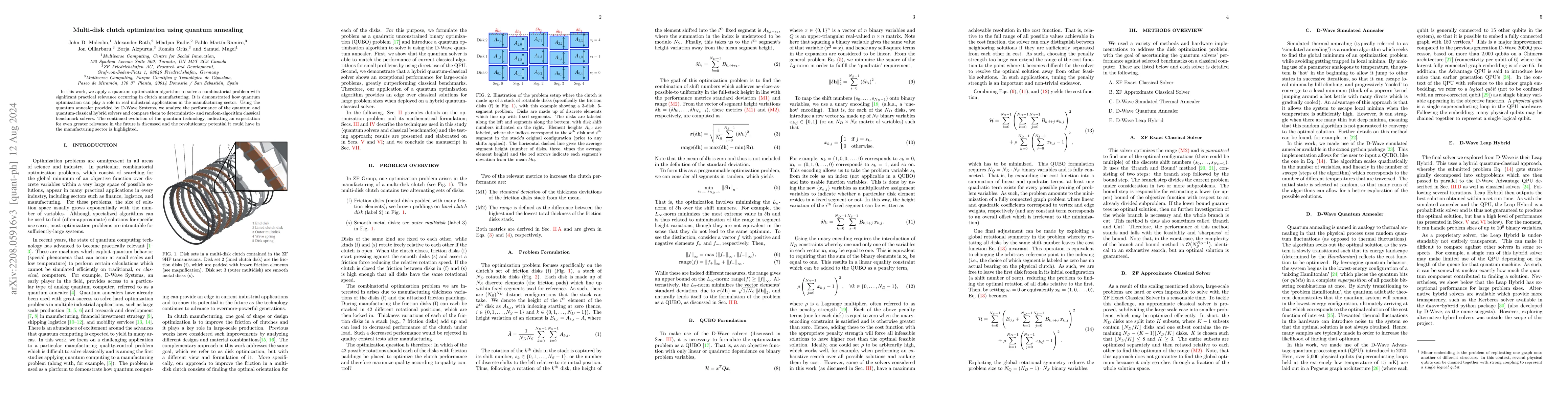Thumbnail for Multi-disk clutch optimization using quantum annealing