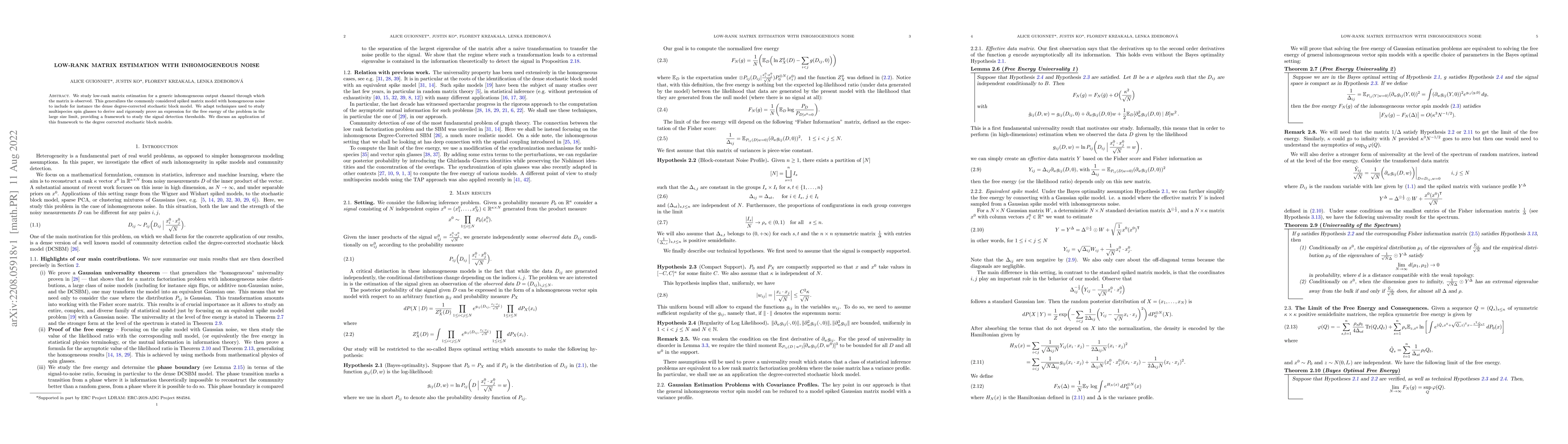 Thumbnail for Low-rank Matrix Estimation with Inhomogeneous Noise