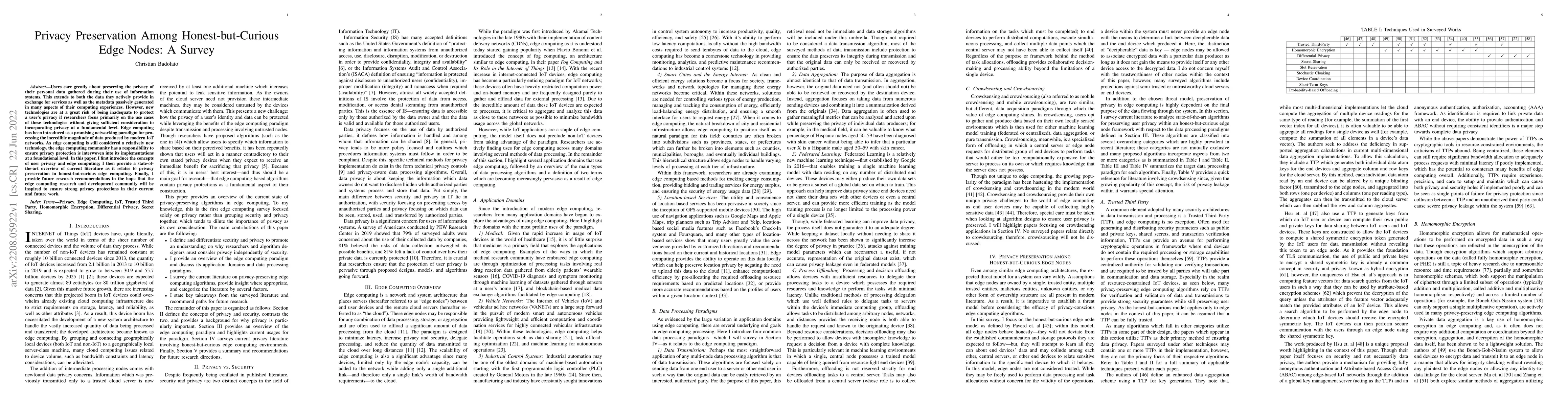 Thumbnail for Privacy Preservation Among Honest-but-Curious Edge Nodes: A Survey