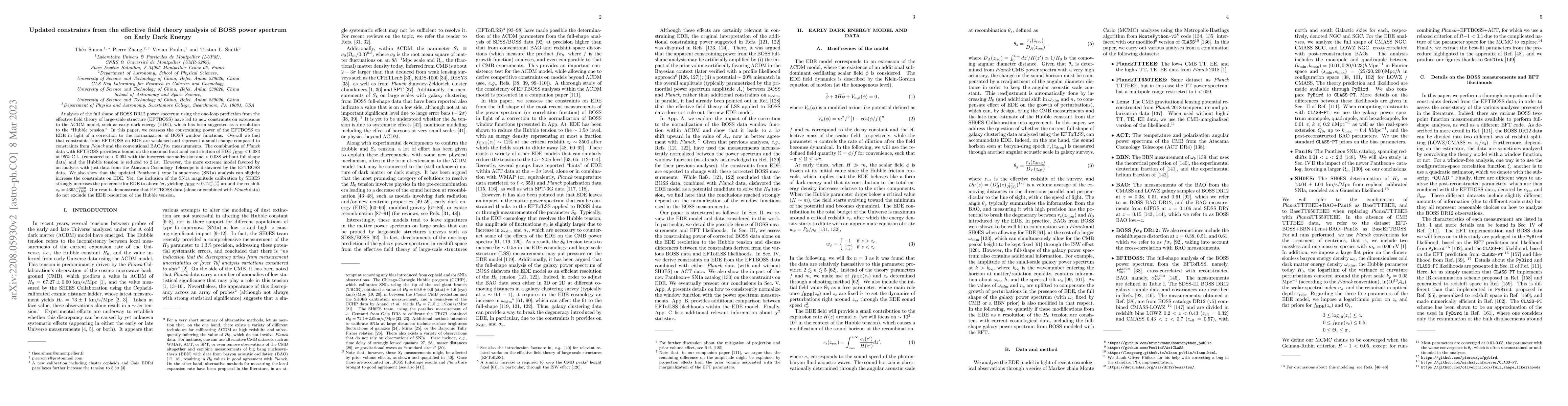 Thumbnail for Updated constraints from the effective field theory analysis of BOSS
  power spectrum on Early Dark Energy